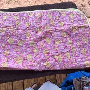 Elegant Pink and Yellow Floral Throw Blanket